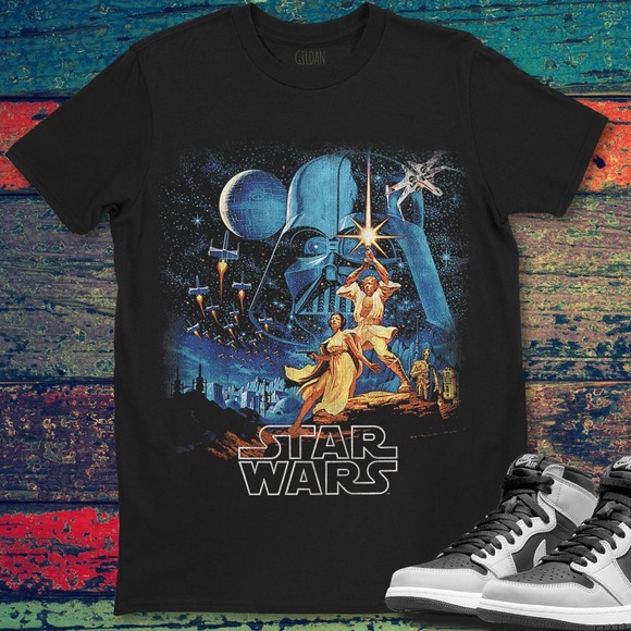 Star Wars A New Hope Faded Vintage Poster Graphic Unisex Gift T-Shirt Shirt - Picture 1 of 2